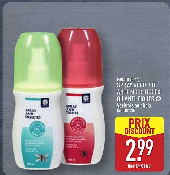 MULTINORM SPRAY RÉPULSIF ANTI-MOUSTIQUES OU ANTI-TIQUES
