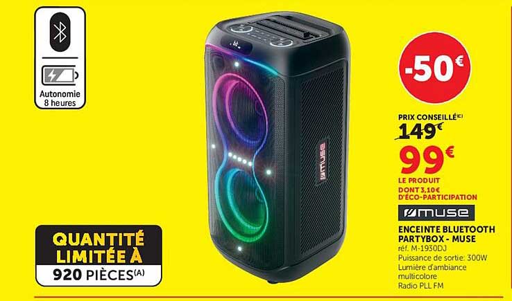 MUSE ENCEINTE BLUETOOTH PARTYBOX - MUSE