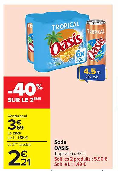 OASIS Tropical, 6 x 33 cl