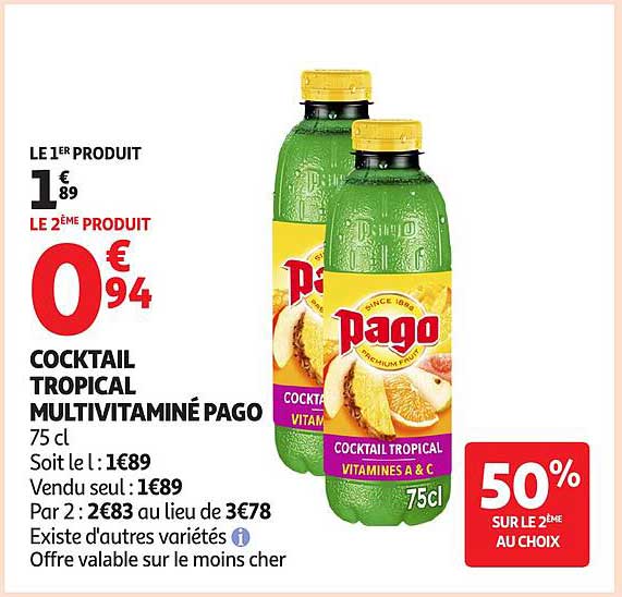 Pago Cocktail tropical multivitaminé