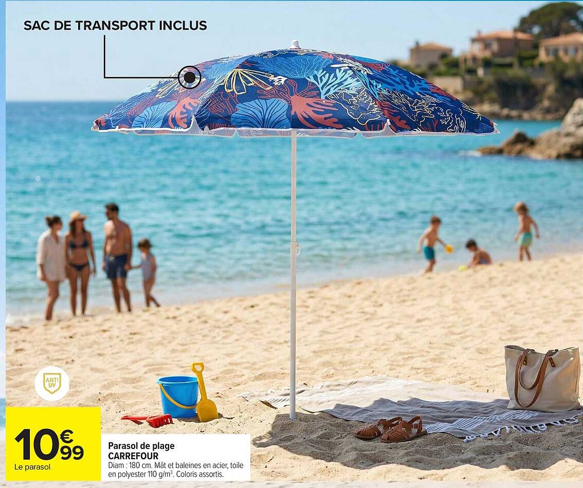 Parasol de plage CARREFOUR