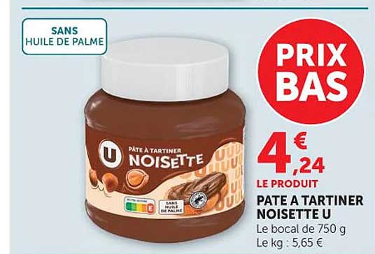 PÂTE À TARTINER NOISETTE U