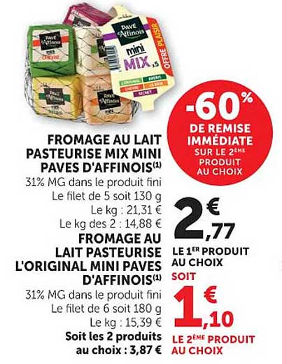 PAVES D’AFFINOIS MINI MIXTI need to ensure exact visible text. The image shows "PAVES D'AFFINOIS" and "mini MIXT" maybe "mini MIXT" from package? The user wants concise title. Let's provide brand + product name visible