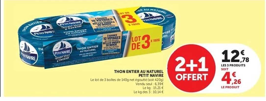 Petit Navire Thon entier au naturel