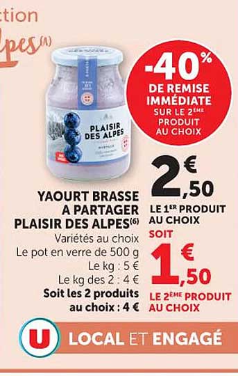 Plaisir des Alpes Yaourt brassé à partager