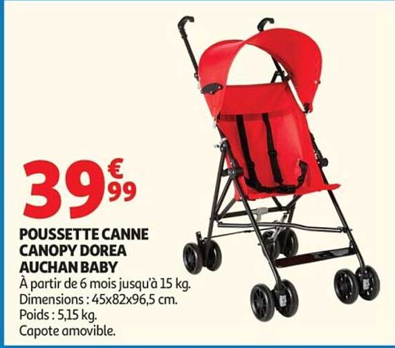 POUSSETTE CANNE CANOPY DOREA AUCHAN BABY