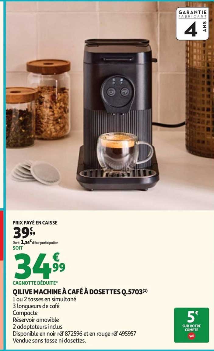 QILIVE MACHINE À CAFÉ À DOSETTES Q.5703