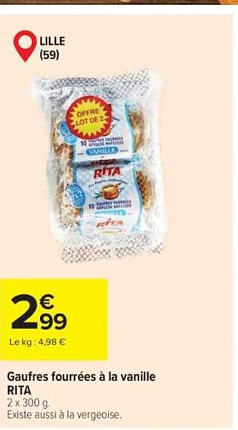 RITA Gaufres fourrées à la vanille
