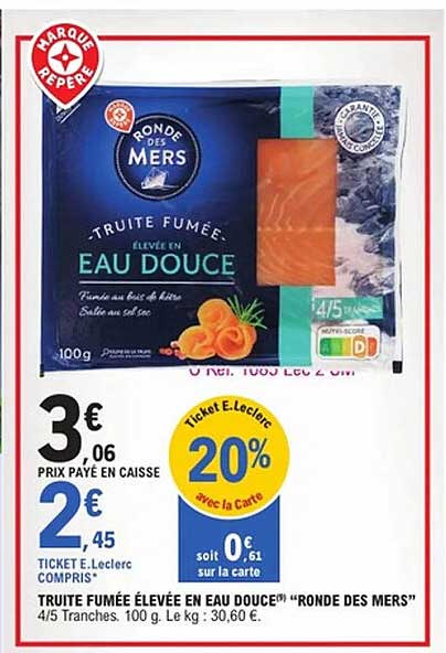 Ronde des Mers Truite fumée élevées en eau douce