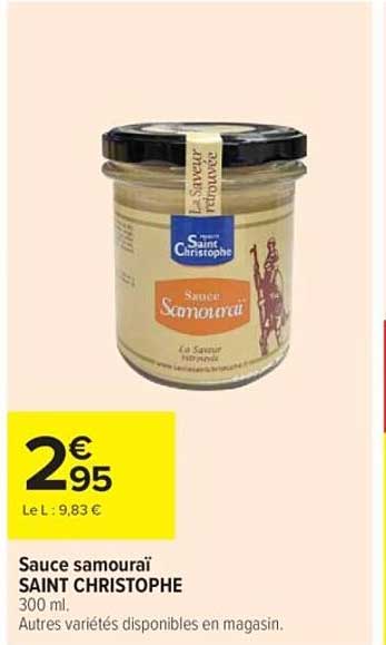 SAINT CHRISTOPHE Sauce samouraï