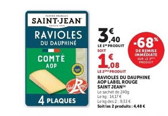 Saint-Jean Ravioles du Dauphiné AOP Comté AOP