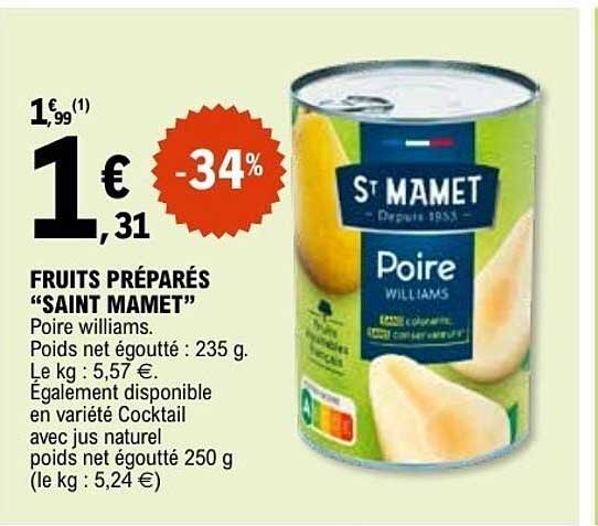 Saint Mamet Poire Williams