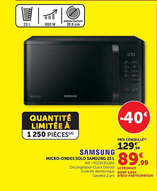 Samsung MICRO-ONDES SOLO SAMSUNG 23L