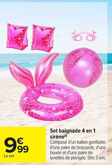 Set baignade 4 en 1 sirène