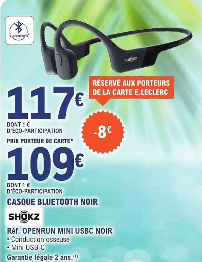 SHOKZ CASQUE BLUETOOTH NOIR