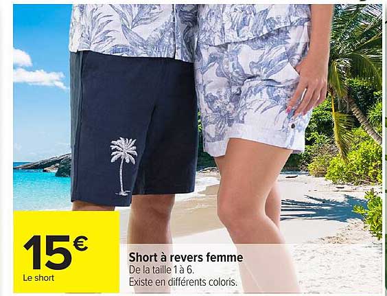 Short à revers femme