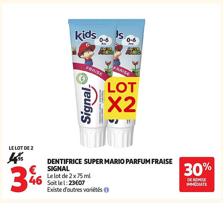 Signal Dentifrice Super Mario Parfum Fraise