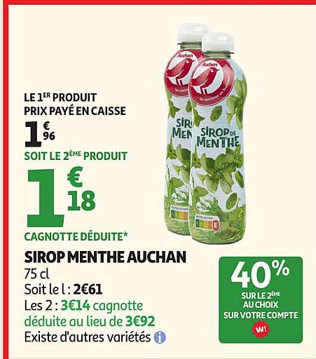 SIROP MENTHE AUCHAN