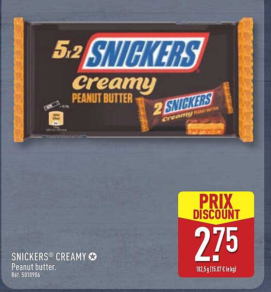 SNICKERS creamy PEANUT BUTTER