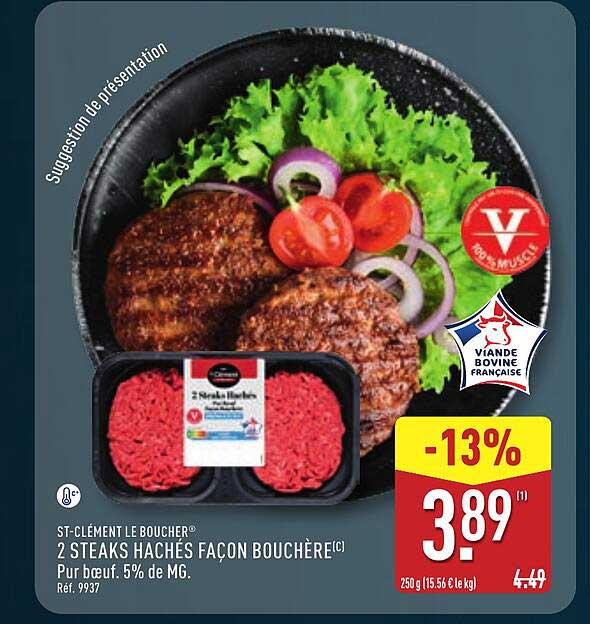 ST-CLEMENT LE BOUCHER 2 STEAKS HACHÉS FAÇON BOUCHÈRE