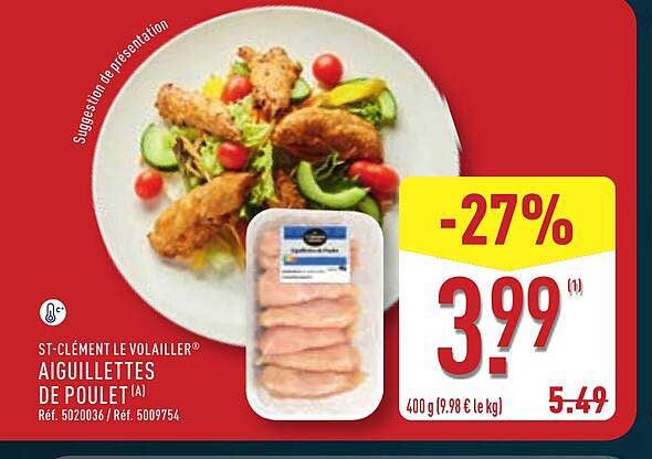 ST-CLÉMENT LE VOLAILLER AIGUILLETTES DE POULET