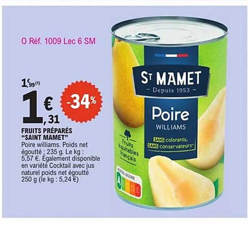 St MAMET Poire Williams