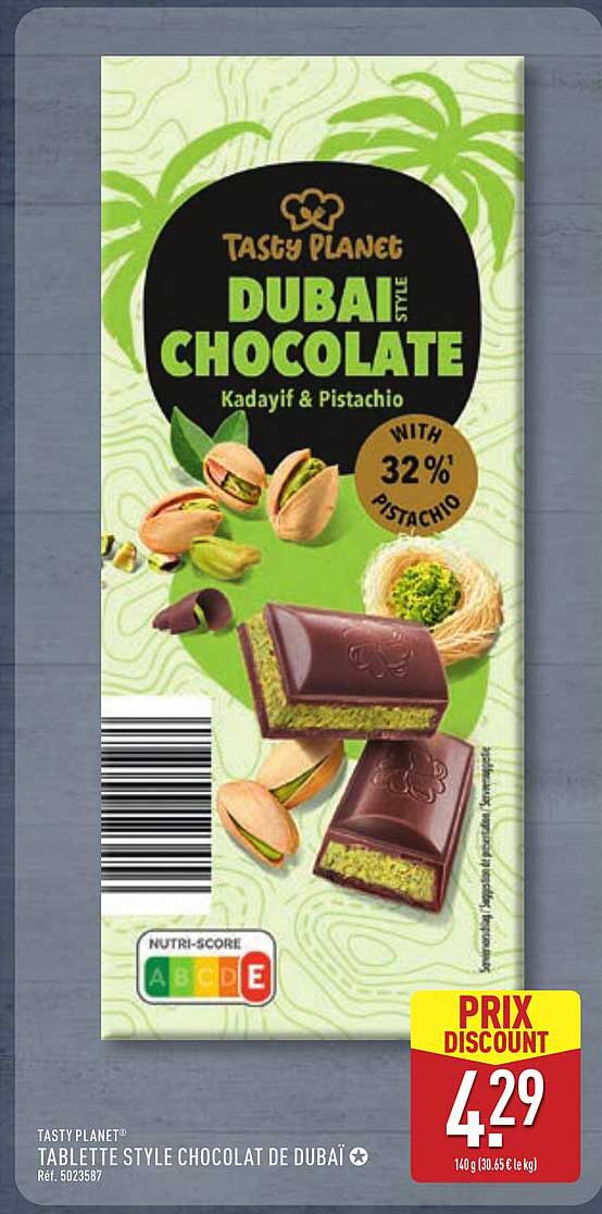 TASTY PLANET TABLETTE STYLE CHOCOLAT DE DUBAÏ