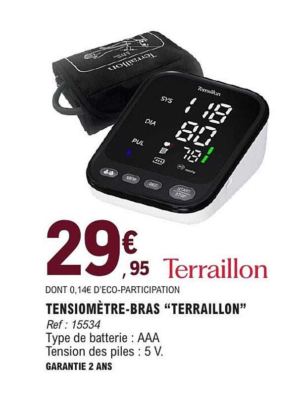Terraillon Tensiomètre-bras