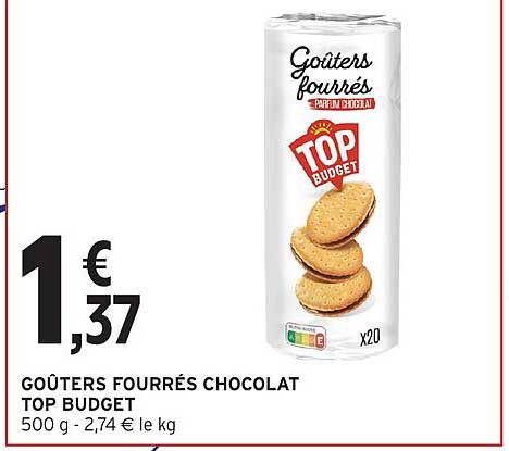 TOP BUDGET Goûters fourrés chocolat