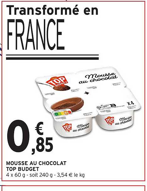 TOP Budget Mousse au chocolat