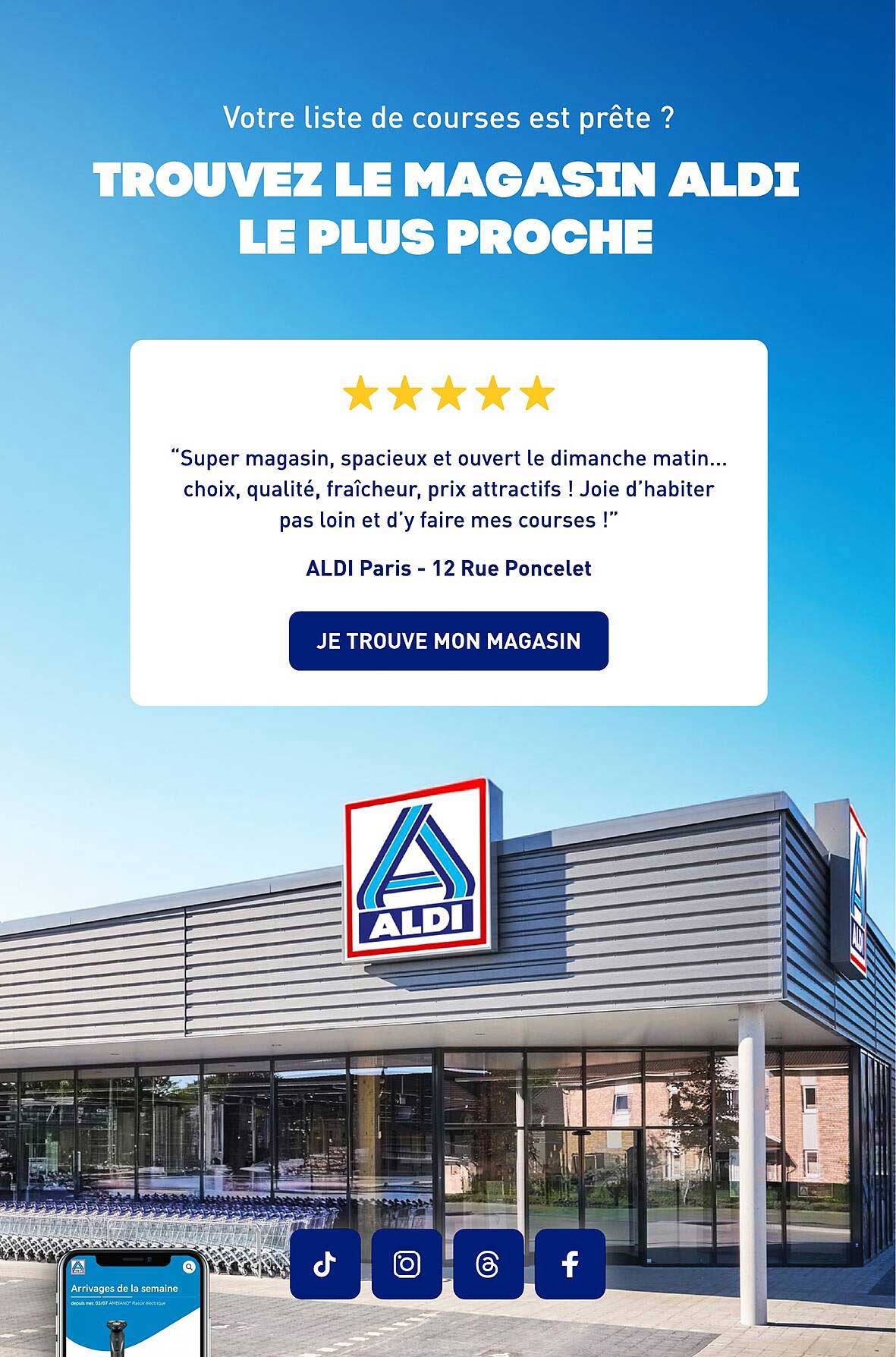 Trouvez le magasin Aldi le plus proche