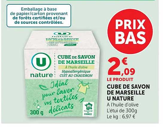 U nature Cube de savon de Marseille