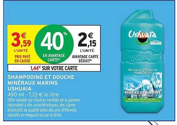 Ushuaïa Shampooing & Douche Minéraux Marins