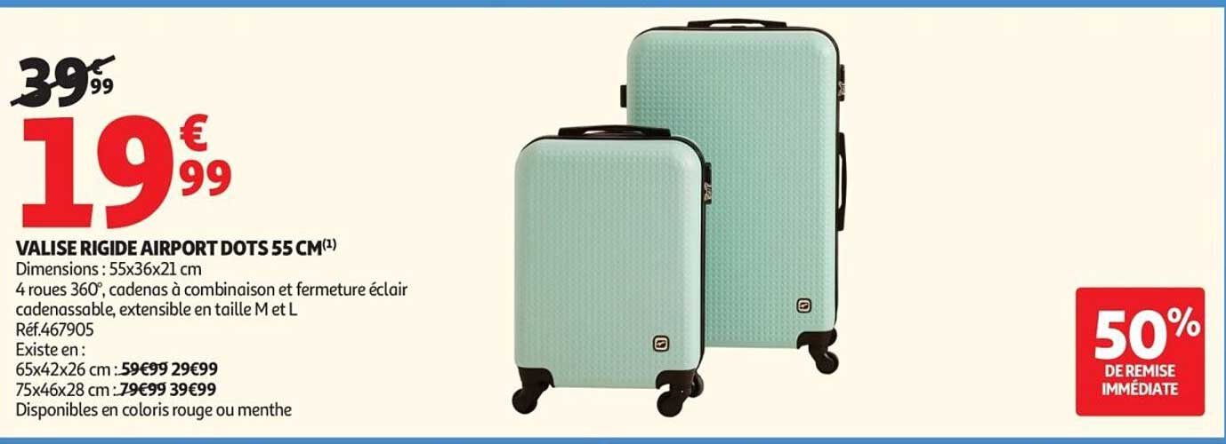 VALISE RIGIDE AIRPORT DOTS 55 CM