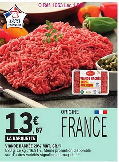 VIANDE HACHÉE 100% PUR BŒUF