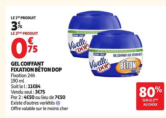 Vivelle Dop Gel Coiffant Fixation Béton Dop