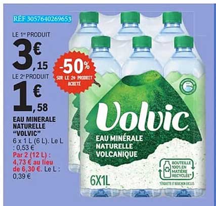 Volvic Eau minérale naturelle volcaniqe