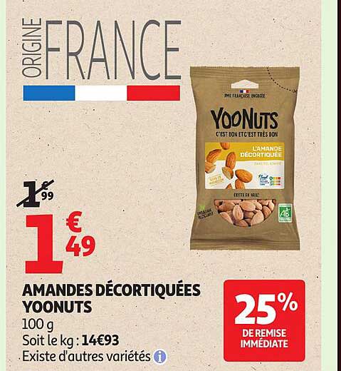 YOONUTS AMANDES DÉCORTIQUÉES