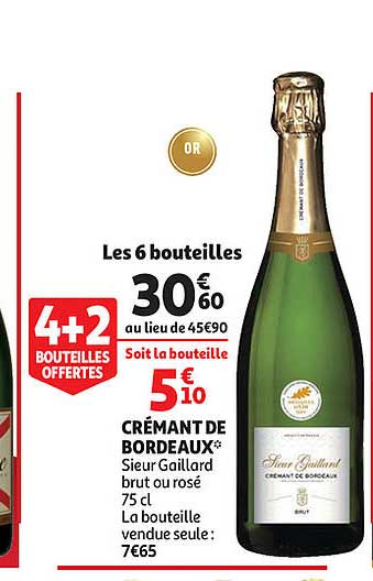 crémant de bordeaux sieur gaillard brut ou rosé