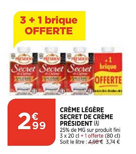 Crème Légère Secret De Crème Président