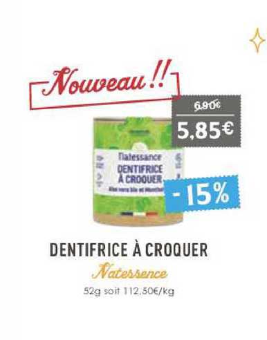 dentifrice à croquer natessence