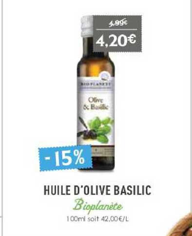 huile d'olive basilic bioplanète