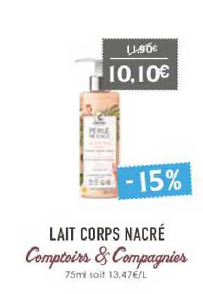 lait corps nacré comptoirs & compagnies