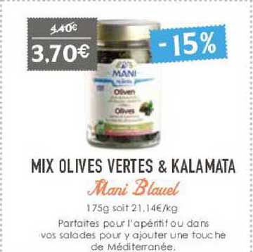 mix olives vertes & kalamata mani blauel