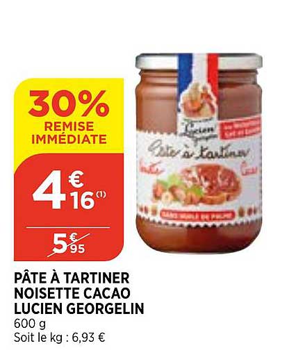 pâte à tartiner noisette cacao lucien georgelin