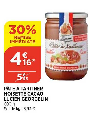 pâte à tartiner noisette cacao lucien georgelin