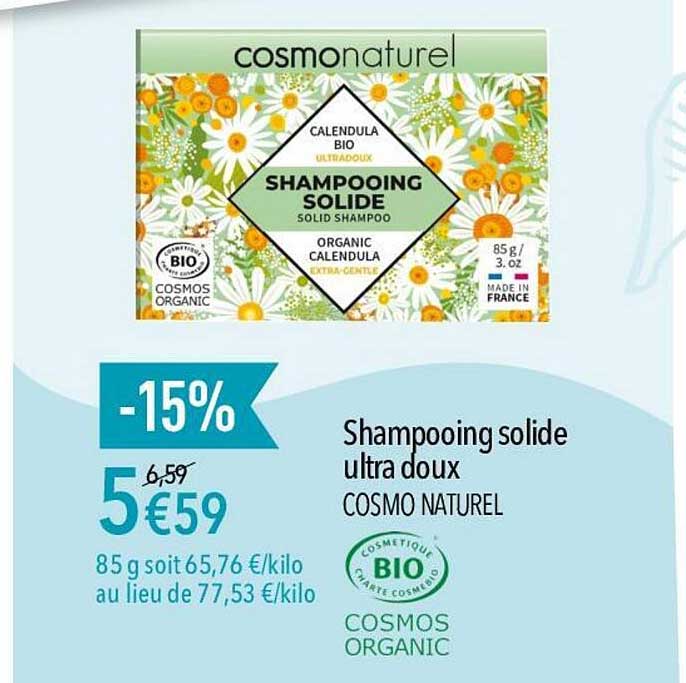 shampooing solide ultra doux cosmo naturel