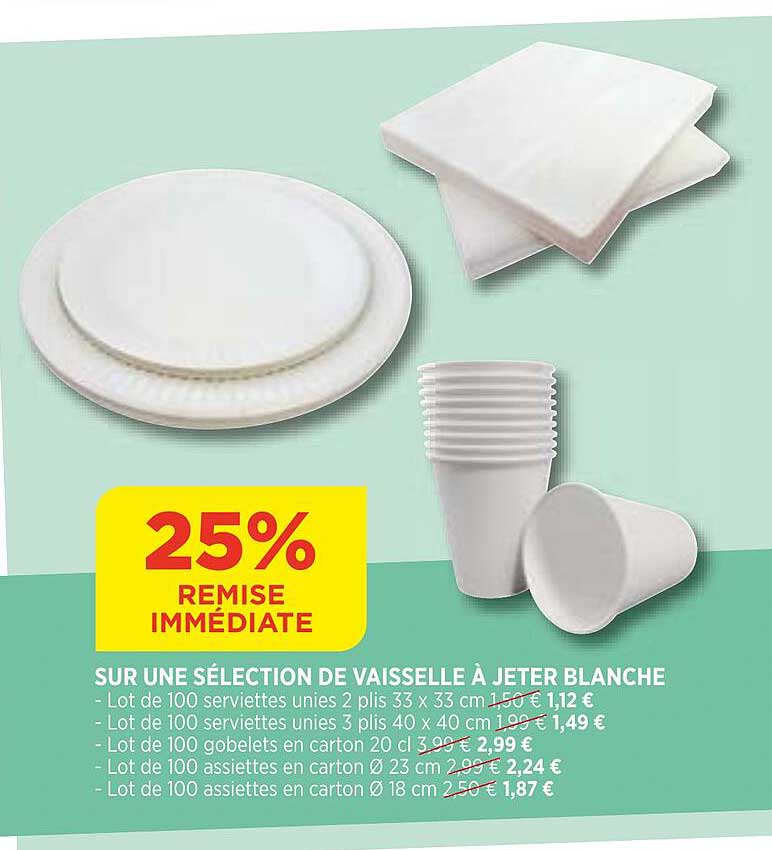 vaisselle à jeter blanche