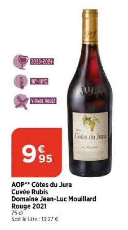 aop côte du jura cuvée rubis domaine jean-luc mouillard rouge 2021