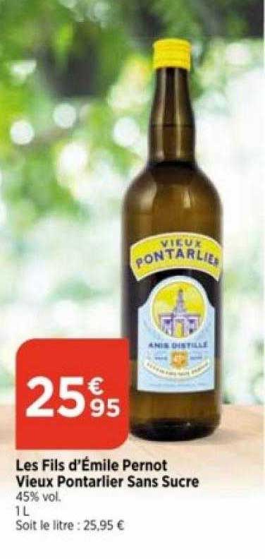 les fils d'émile pernot vieux pontarlier sans sucre